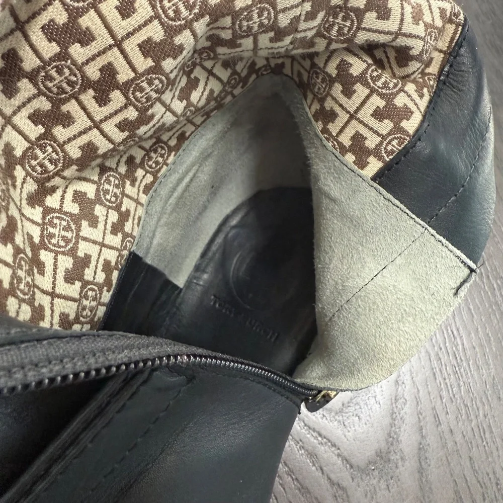 Tory Burch Black Leather Riding Boot‎ Size 9 M